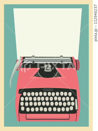 Vintage typewriter with a blank sheet for text 112940237