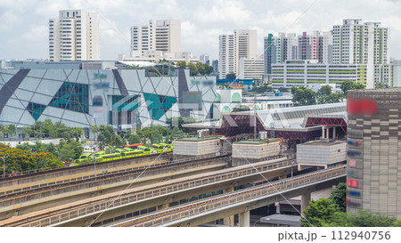 Jurong East Interchange metro station aerial timelapse, one of the major integrated public transportation hub in Singapore Jurong East Interchange metro station aerial timelapse, one of the major integrated public transportation hub in Singapore 112940756