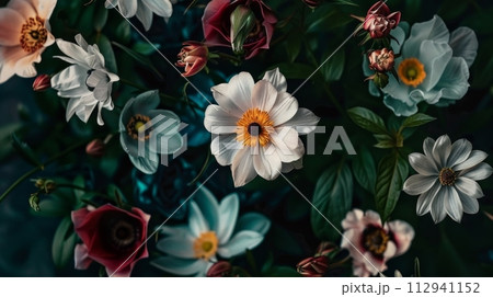 AI-generated content. Vintage spring flowers 112941152