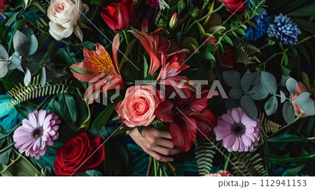 AI-generated content. Vintage spring flowers 112941153