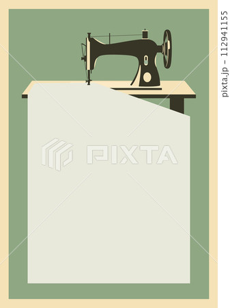 Sewing machine with blank paper for text 112941155