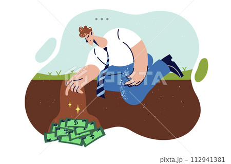 Man digs money out of ground after finding valuable cache of cash during random walk 112941381