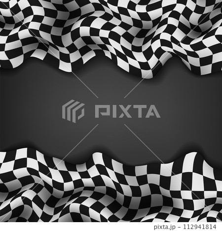 Checkered flag and space for your text inside background, Vector Illustration 112941814