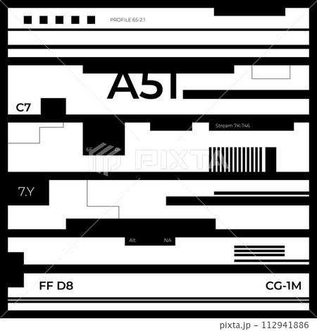 Abstract block diagram of a microchip, futuristic visual 112941886