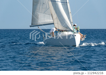 Sailing adventure on open sea Sailing adventure on open sea 112942216