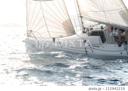 Sailing regatta in mediterranean sea 112942218