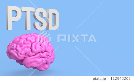 The Brain and ptsd text for health or sci concept 3d rendering. 112943203