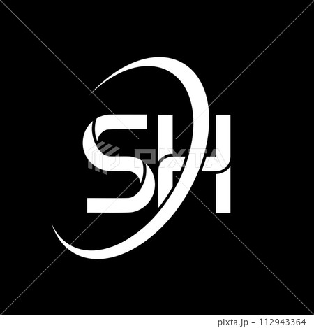 SH logo. S H design. White SH letter. SH/S H letter logo design. Initial letter SH linked circle uppercase monogram logo. SH logo. S H design. White SH letter. SH/S H letter logo design. Initial letter SH linked circle uppercase monogram logo. 112943364