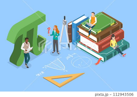 3D Isometric Flat Vector Illustration of Mathematics Science, Engineering Education 3D Isometric Flat Vector Illustration of Mathematics Science, Engineering Education 112943506