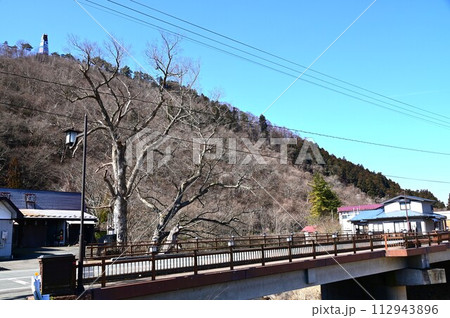 東北の春　大迫町新大橋から見る権現様 112943896