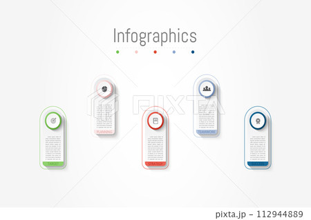 Infographic 5 options design elements for your business data. Vector Illustration. Infographic 5 options design elements for your business data. Vector Illustration. 112944889