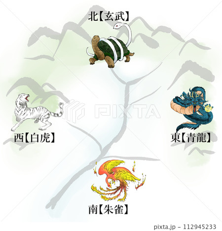 京都の四神相応のイラストのイラスト素材 [112945233] - PIXTA