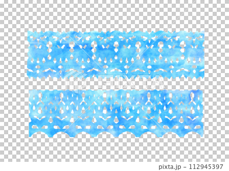 剪紙蕾絲絲帶風格藍色 112945397