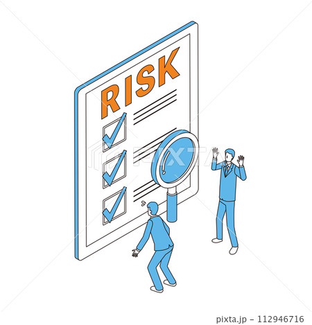 リスクを知って驚く男性のイラスト 112946716