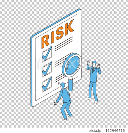 リスクを知って驚く男性のイラスト 112946716