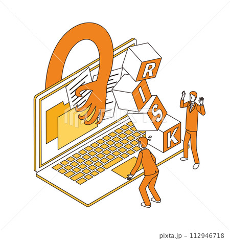 サイバーリスクのイメージイラスト サイバーリスクのイメージイラスト 112946718