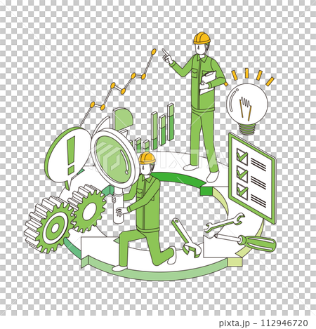 カイゼンプロセスのイメージイラスト カイゼンプロセスのイメージイラスト 112946720