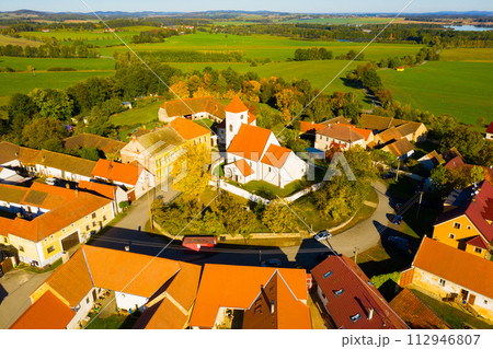 Traditional village Cakov in autumn day.  112946807