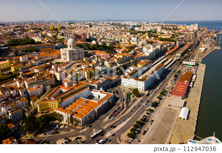 Aerial view of Alfama overlooking National Pantheon, Lisbon Aerial view of Alfama overlooking National Pantheon, Lisbon 112947036