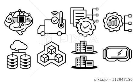 デジタル技術のアイコンセット デジタル技術のアイコンセット 112947150
