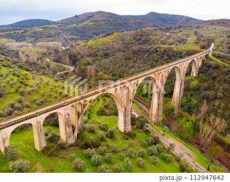 Aerial photo of Viaduct of Guadalupe, Spain 112947642