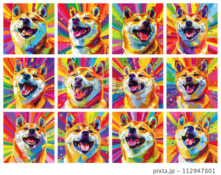 Artistic Shiba Inu. Colorful Pop Art Series of Bold Portraits 112947801