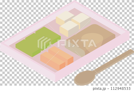 アイソメトリックなムース状の介護食のイメージ素材 112948533