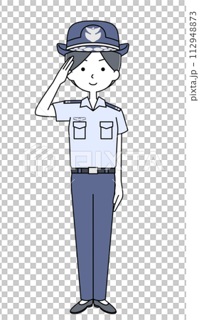 敬礼　航空自衛隊（夏制服・半袖）のイラスト 112948873
