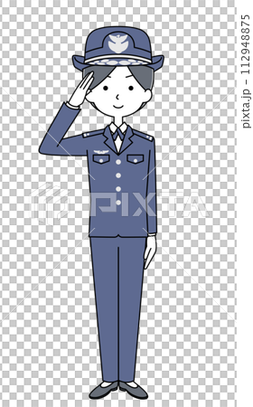 敬礼　航空自衛隊（冬制服）のイラスト 112948875