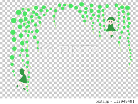 グリーンネックレスの背景素材のイラスト 112949491