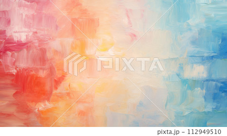 Oil paint strokes on wide canvas textured background. Decorating art painting. Pattern of color brush strokes. Artistic backdrop.. Oil paint strokes on wide canvas textured background. Decorating art painting. Pattern of color brush strokes. Artistic backdrop.. 112949510