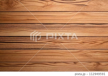 Light brown wood texture. Flat lay background. Table or floor surface. Copy space. 112949591