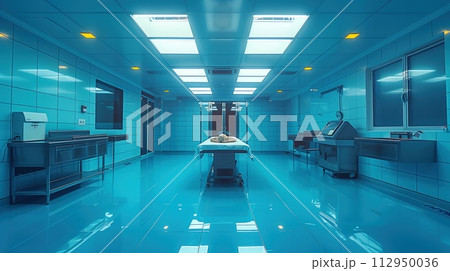 interior of a modern morgue 112950036