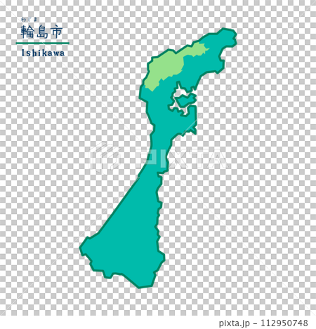 石川県の市町村の地図 輪島市 石川県の市町村の地図 輪島市 112950748
