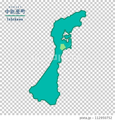 石川県の市町村の地図　中能登町 112950752