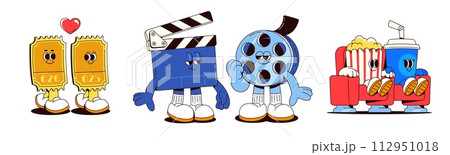 Movie and cinema cartoon character mascot Movie and cinema cartoon character mascot 112951018