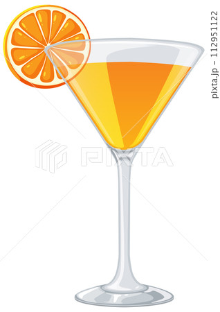 Citrus Cocktail in Elegant Glass Citrus Cocktail in Elegant Glass 112951122