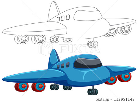 Colorful Cartoon Airplane Illustration 112951148