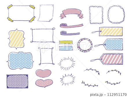 手書きのフレームセット 112951170