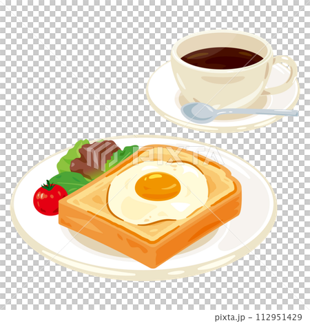 エッグトーストとコーヒーセット エッグトーストとコーヒーセット 112951429
