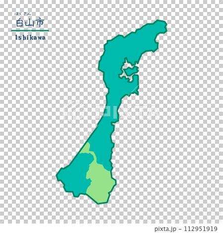 Map of municipalities in Ishikawa Prefecture Hakusan City 112951919