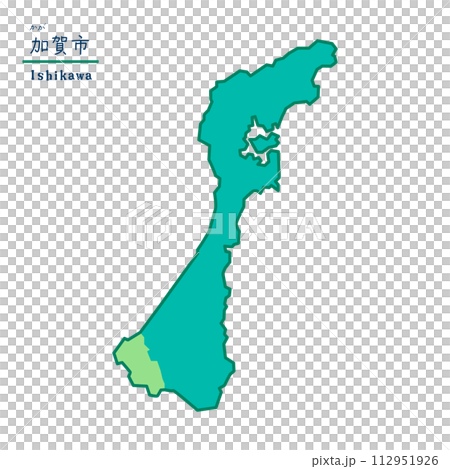 石川縣加賀市市町村地圖 石川縣加賀市市町村地圖 112951926