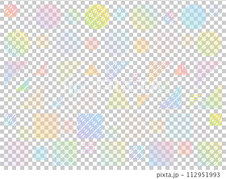 彩色漸層圓形、三角形和方形圖示集 112951993