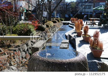 湧水のまち松本をしのばせる辰巳のお庭の井戸 湧水のまち松本をしのばせる辰巳のお庭の井戸 112952175