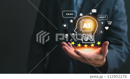 Chatbot conversation Ai Artificial Intelligence data technology generate online customer service and feedback digital marketing financial. Concept automated robot virtual assistant Chatbot conversation Ai Artificial Intelligence data technology generate online customer service and feedback digital marketing financial. Concept automated robot virtual assistant 112952278