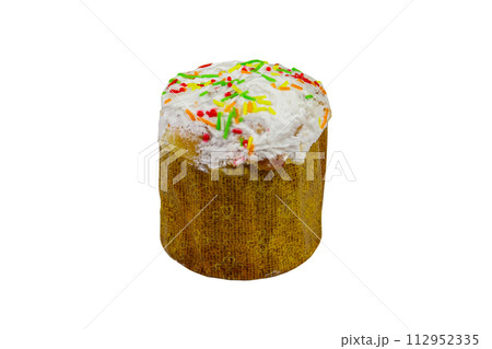 Easter cake isolated on white background 112952335