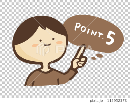 可愛的語音泡棉點字元和指點人/手繪字元插圖 112952378