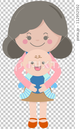 Cute Mother And Newborn Son Vector Illustration Cute Mother And Newborn Son Vector Illustration 112952502