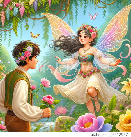 花の上に座る妖精のイラスト素材 [112952927] - PIXTA