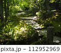 新緑に包まれた寺院の石段 112952969